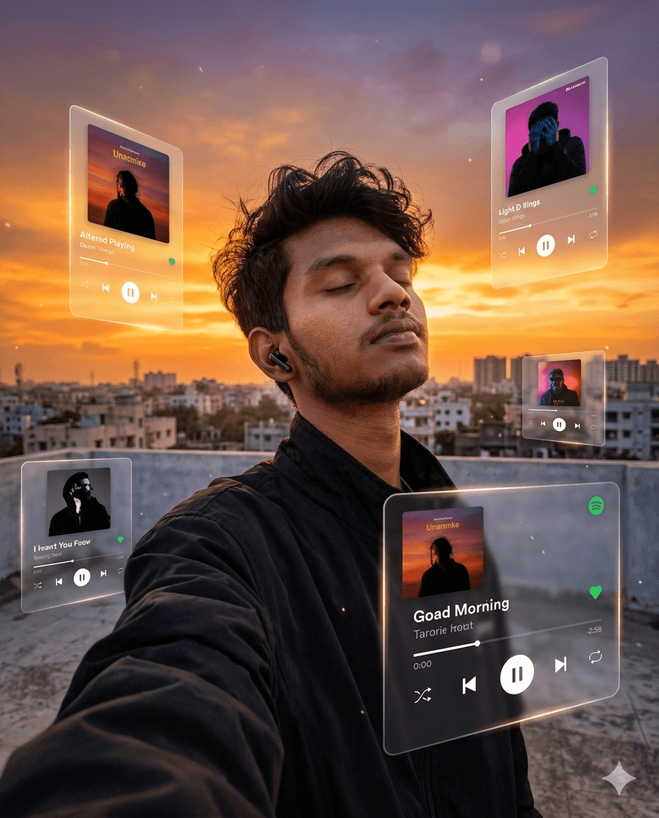 Viral Music Aesthetic Selfie for Instagram post & Story