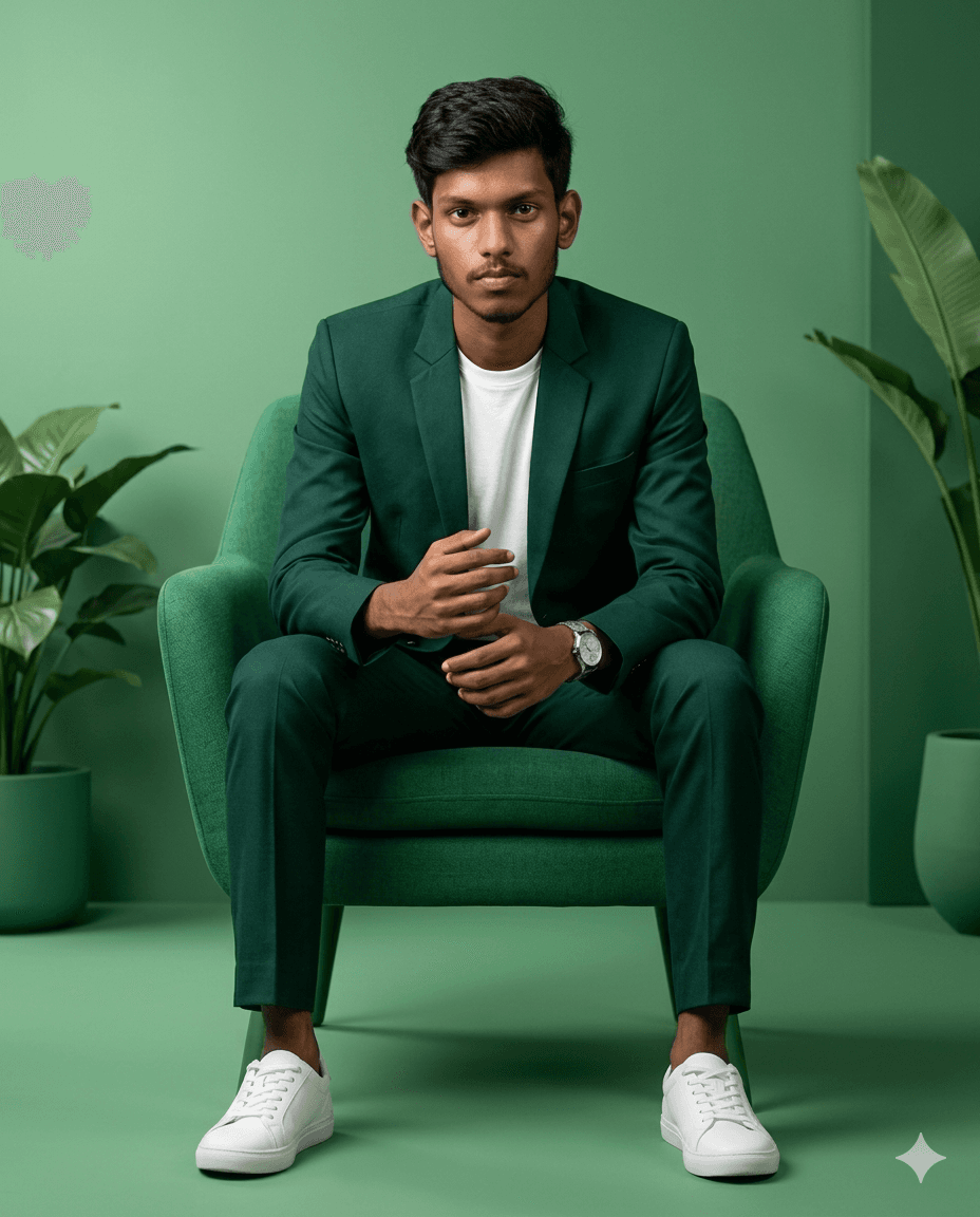 Minimal Luxury Studio Indian Portrait Prompt for Social media post
