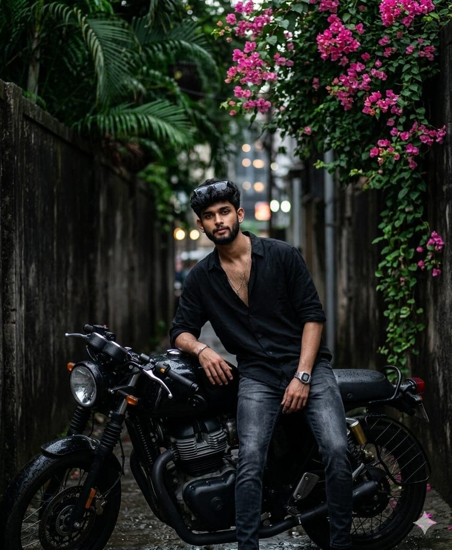Urban Jungle Rider β Cinematic Street Portrait Prompt